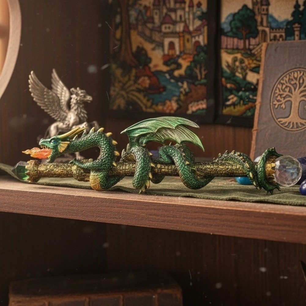 The Hamilton Collection Dragon Wand, Fortuna Captus, Wands of Wonder Figure